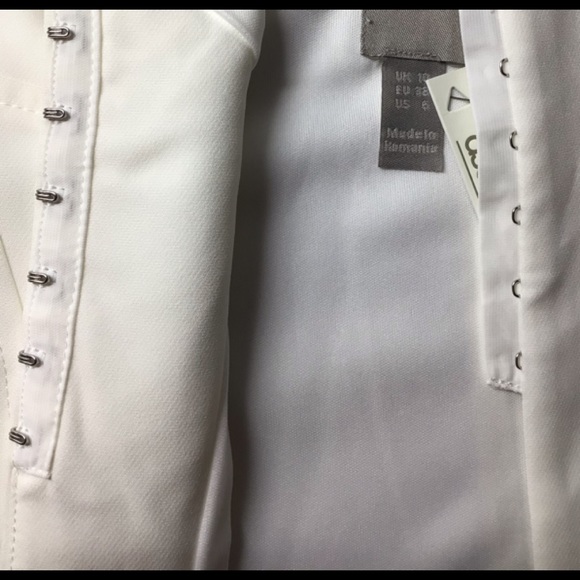 ASOS off white corset style blouse size 10 with puff chiffon sleeves NWT - Picture 6 of 6